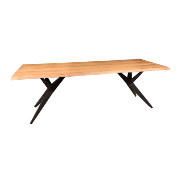 Hamer - Table en bois d'acacia et pieds en métal noir 230cm