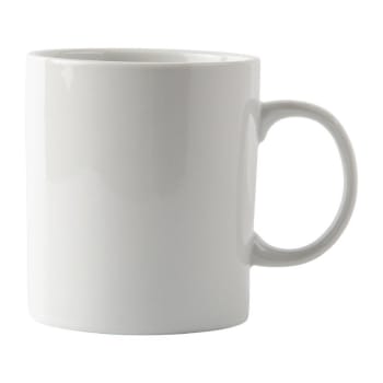 Lot de 12 grands mugs en porcelaine blanche 483 ml