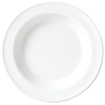 Lot de 24 assiettes à soupe en porcelaine blanche D 21 cm
