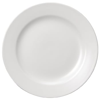 Lot de 12 assiettes rondes en porcelaine blanche D 31 cm