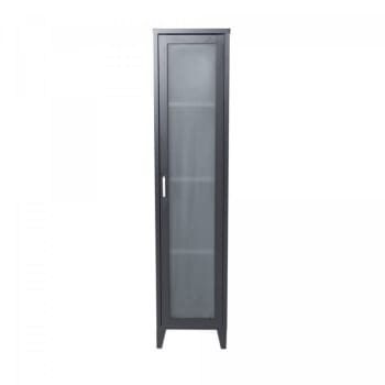 Sacha - Armoire noire vitrée moderne en métal 150cm
