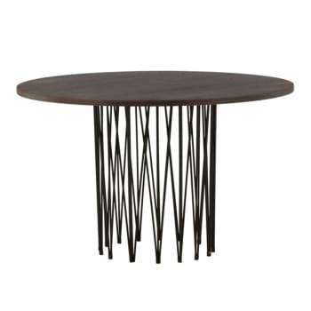 Larka - Table à manger ronde 120cm en bois pied design