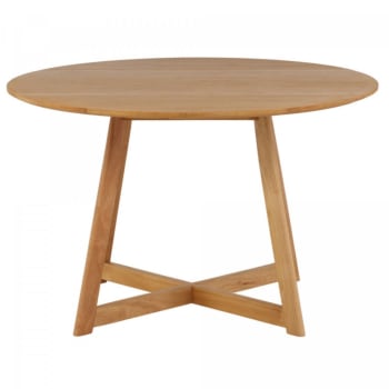Birdy - Table à manger ronde en bois aux bords rabattables 120cm