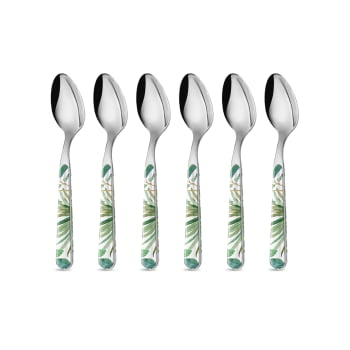 JUNGLE - Set cucchiaini caffe/te acciaio inossidabile manico effetto porcellana