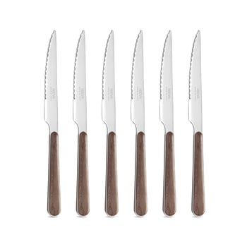 6 Coltelli de tavola Ceramica Laguiole metallo satinato