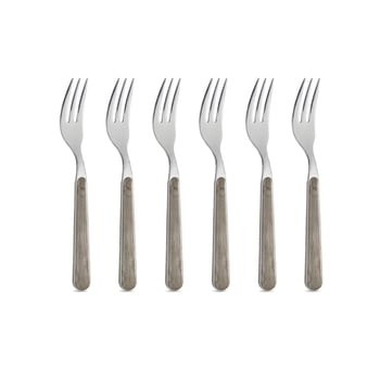 Set utensili da cucina acciaio inossidabile manico effetto legno PINO  TORTORA