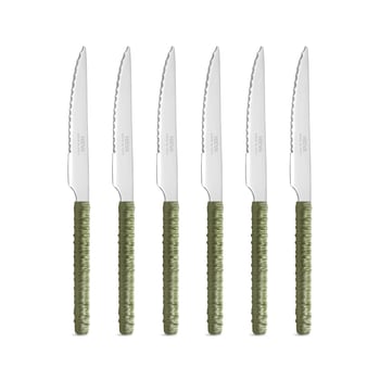 Set Di 6 Coltelli Da Bistecca In Acciaio Inox - Lama 13 Cm Affilata, Manico Ergonomico, Lavabile In Lavastoviglie - copertina