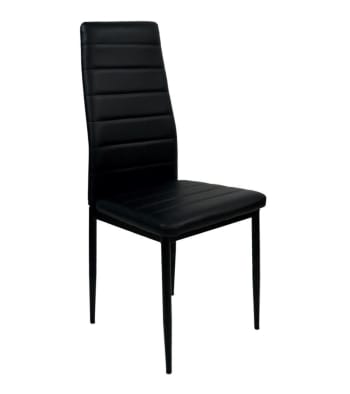 LEIDEN - Pack 4 sillas tapizadas polipiel negro