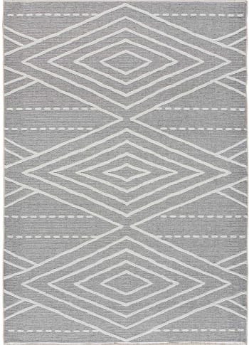 LUX - Tapis à motifs ethniques gaufrés gris, 120170 cm