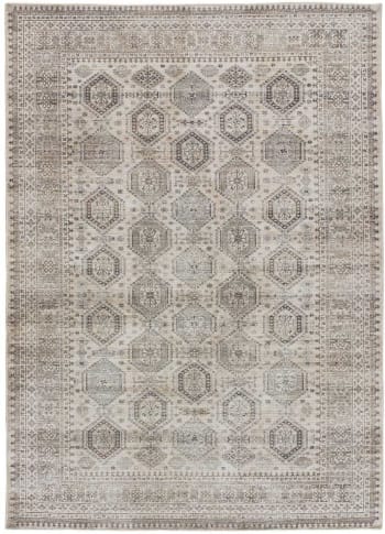 MANDALA - Waschbarer Vintage-Teppich beige, 160X230 cm