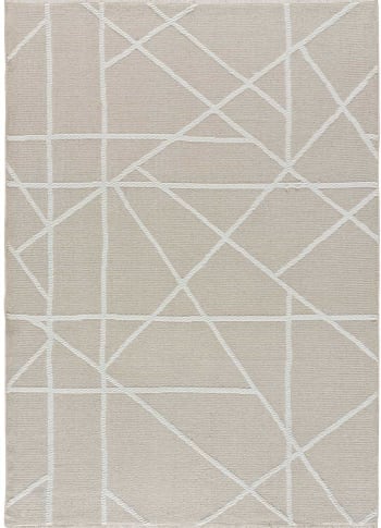 Rugshop Teppich Geometrisch – Rautenmuster, Cremefarben, 60x200 Cm, Waschbar & Rutschfest – Für Wohnzimmer, Schlafzimmer