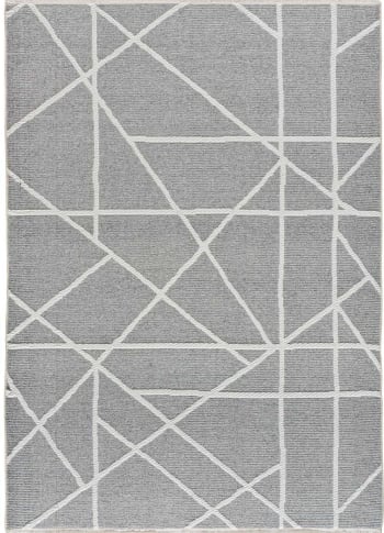 LUX - Tappeto geometrico in rilievo grigio, 120170 cm