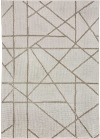 LUX - Tapis à motifs géométriques en relief beige, 120170 cm