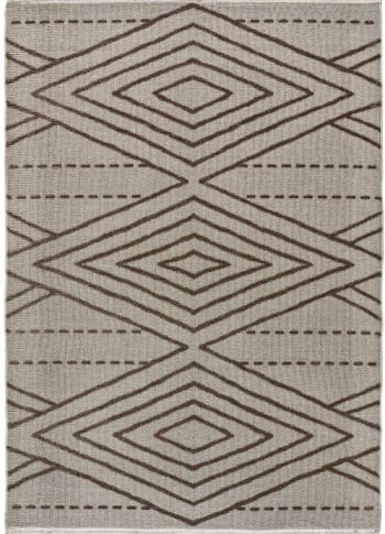 LUX - Tapis à motifs ethniques gaufrés vison, 120170 cm