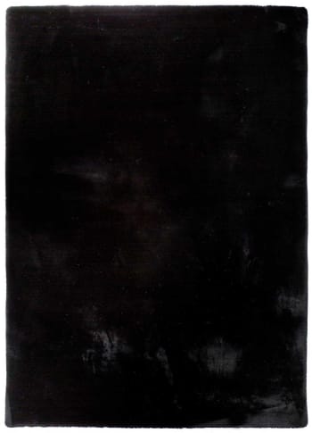 FOX - Alfombra lavable extra suave en negro, 120X180 cm