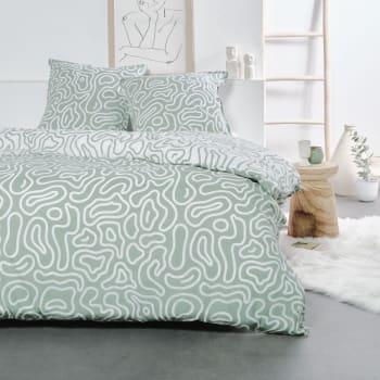 Parure de lit en Coton Vert 240x220 cm