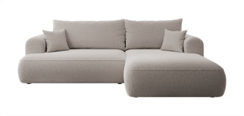 OVO - Ecksofa  Boucle-Bezug Dunkelbeige