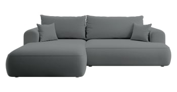 OVO - Ecksofa  Easy-Clean-Veloursbezug Dunkelgrau