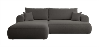 OVO - Ecksofa  Boucle-Bezug Dunkelgrau