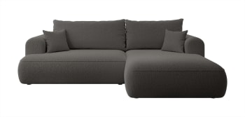 OVO - Ecksofa  Boucle-Bezug Dunkelgrau