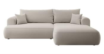 OVO - Ecksofa mit Easy-Clean-Veloursbezug, Hellbeige