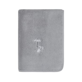 Baby soft rain rabbit - Serviette de toilette en coton peigné zéro tw gris cendré