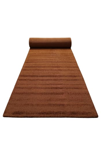 Miramonti - Alfombra de pasillo de pelo corto marrón terracota 80x230 cm