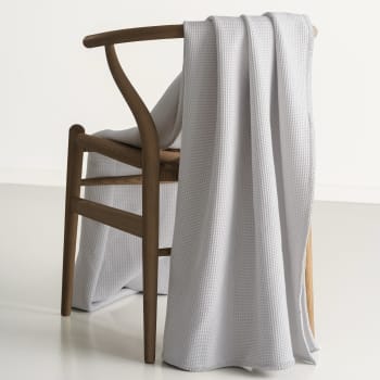 PIQUE - Decke aus Baumwolle  Pique, grau, 160x210cm