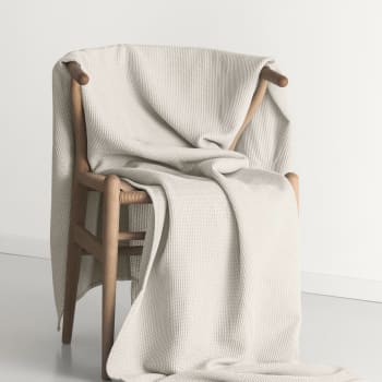 PIQUE - Decke aus Baumwolle  Pique, beige, 160x210cm