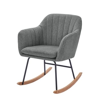 Elsa - Fauteuil  tissu gris rocking chair