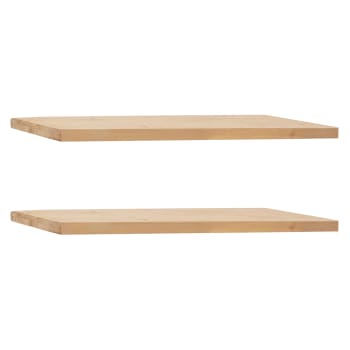 Melva - Ensemble 2 étagères flottantes en bois de sapin marron 180x3,2cm