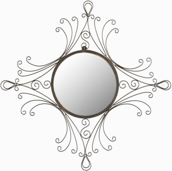 Lahoma - Miroir Fer ; verre ; bois en Or, 55 X 60 X 0 cm