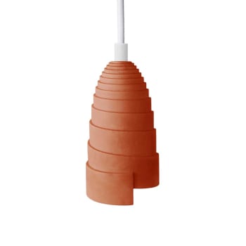 FLANELLE - Lámpara de techo suspension en hormigón terracotta accesorios blancos