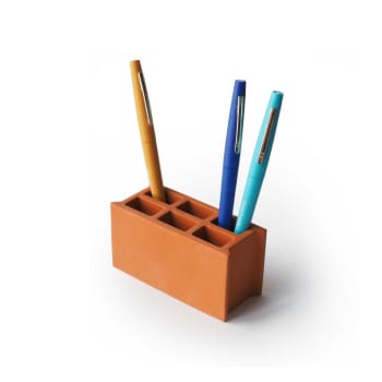 PARPAING - Pot à crayons en béton terracotta