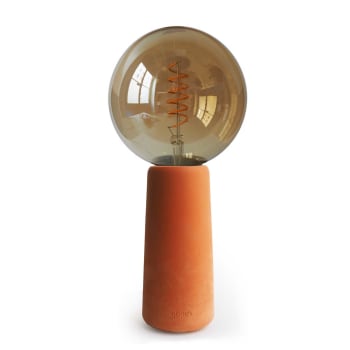 PHARE - Lampe à poser béton terracotta ampoule style Edison