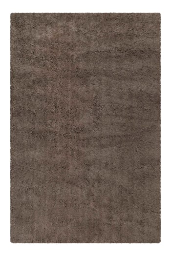 Seattle shag - Alfombra de lana suave y confortable, pelo largo, marrón 70x140