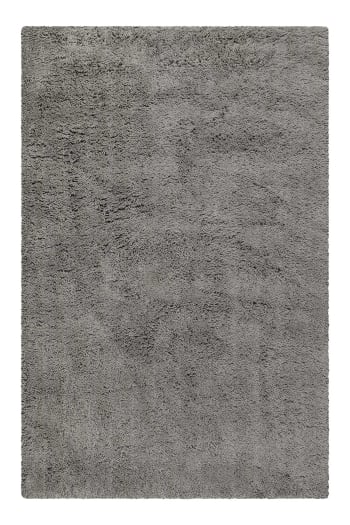 Seattle shag - Tapis confort moelleux en laine, poils longs gris 120x180