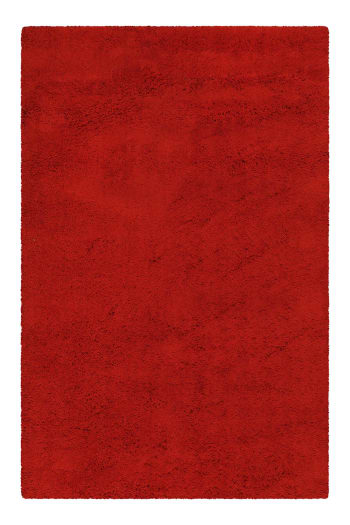 Seattle shag - Tapis confort moelleux en laine, poils longs rouge 140x200