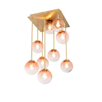 Plafoniera Soggiorno Design Lampadario Sputnik Oro 12 Luci - Plafoniera Soffitto Con Globi Vetro, Stile Vintage Industriale Lampadario Con Sfere