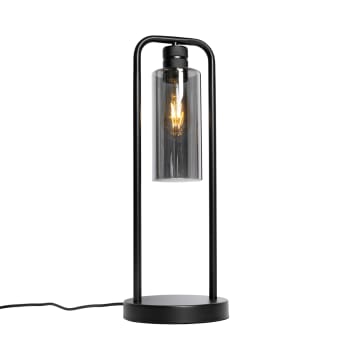 Stavelot - Lampe de table en verre noir