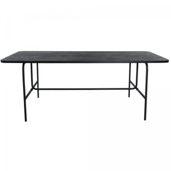 Miska - Table à manger minimaliste en bois et métal 200cm noir