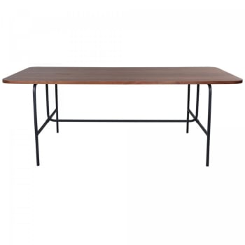 Miska - Table à manger minimaliste en bois et métal 200cm noir