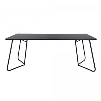 Tysio - Table à manger 190x90cm en bois et métal noir noir
