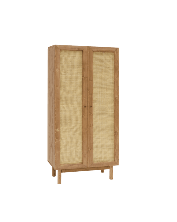 Frida - Armario de madera maciza en acabado envejecido 80x180cm