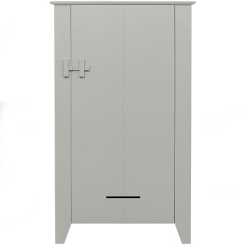 Gijs - Cabinet 1 porte et 4 étagères en bois gris foncé