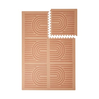 LINEAR - Tapis de jeu puzzle en mousse éco-responsable brun 120x180cm