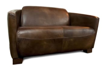 Red baron - 2-Sitzer-Sofa aus Vollnarbenleder, braun