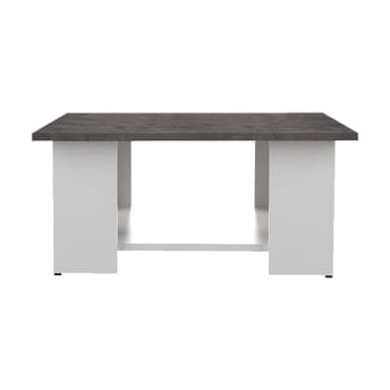 Square - Table basse effet bois blanc et béton