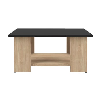Square - Table basse effet bois chêne naturel et noir