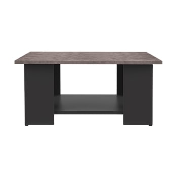 Square - Table basse effet bois noir et béton